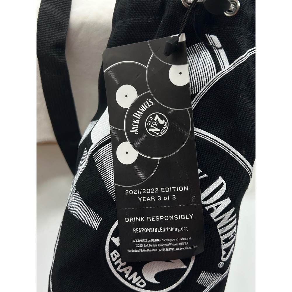 Jack Daniels No 7 Vinyl Record Canvas Bottle Bag 2021 2022 Edition Year 3 of 3